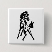 荒野で勢いよく跳躍する馬 缶バッジ (正面)