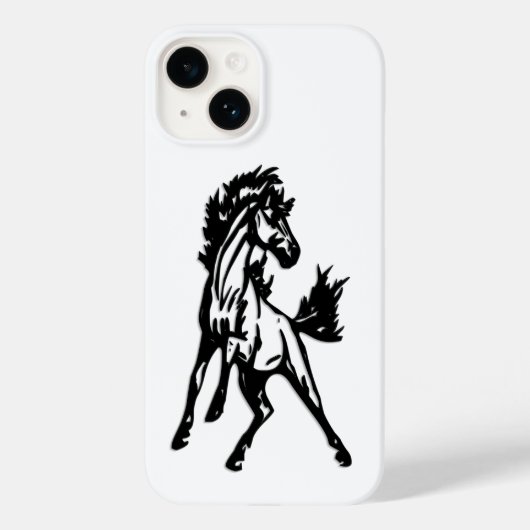 荒野で勢いよく跳躍する馬 Case-Mate iPhoneケース (裏面)