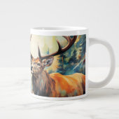 荒野で：鹿の優雅さ ジャンボコーヒーマグカップ (右)