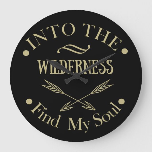 荒野にハイキングすると私の魂を見つける ラージ壁時計 (正面)