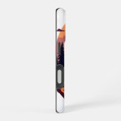 荒野に生きろ: 夕焼けの森のイラスト iPhone 16ケース (右側面)
