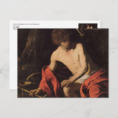 荒野のカラヴァッジョ・ヨハネ洗礼者ヨハネ ポストカード (正面/裏面)