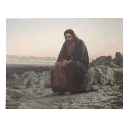 荒野のキリスト（Ivan Kramskoi著） ノートパッド (正面)