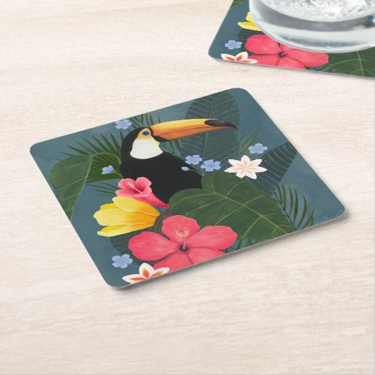 荒野のトロピカルトゥーカン スクエアペーパーコースター (アングル)