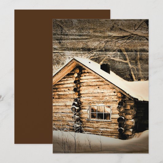 荒野のログキャビン 招待状 (正面/裏面)