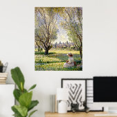 荒野の下に座っている女性 ポスター (ホームオフィス)