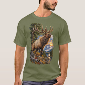 荒野の呼び声 - ビンテージ雄エルクの荒野 Tシャツ