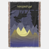 荒野の山と夕日とムース スローブランケット (正面縦)