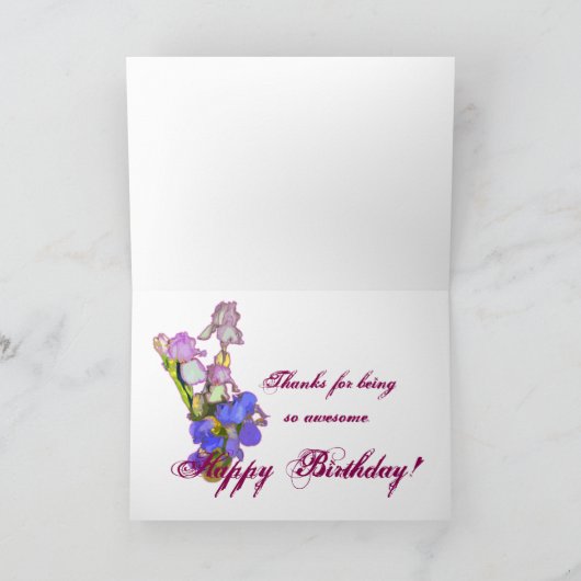 荒野の日没の誕生日 カード (内部)