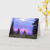 荒野の日没の誕生日 カード (黄色い花)