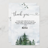 荒野の書道赤ちゃんシャワーサンキューカード 招待状 (正面/裏面)