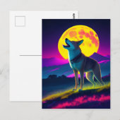 荒野の月明かりの中のディンゴ ポストカード (正面/裏面)