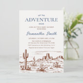 荒野の砂漠の冒険を始める赤ちゃんシャワー 招待状 (スタンド正面)