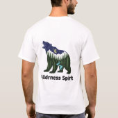 荒野の精神 クマのシルエット | 田舎の森 Tシャツ (裏面)