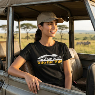 荒野へ冒険サファリ旅行Tシャツ Tシャツ