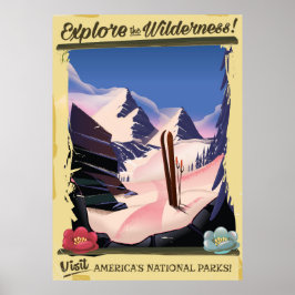 荒野を探索せよ！スキーポスター ポスター