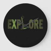 荒野エクスプローラを探索 ラージ壁時計 (正面)