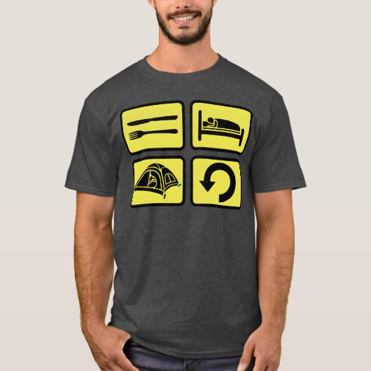 荒野キャンプ日常リピート少年 Tシャツ (正面)