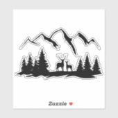 荒野ステッカーに鹿。 シール (シート)