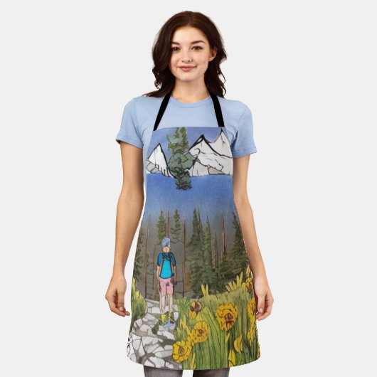 荒野ハイキング エプロン (着用した状態)