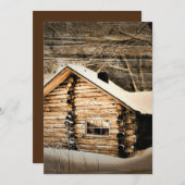 荒野素朴のログキャビン 招待状 (正面/裏面)