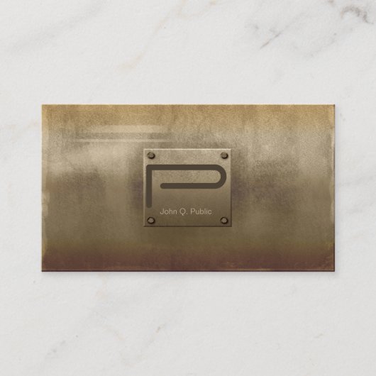 荒金属プレートブロンズID327 名刺 (正面)