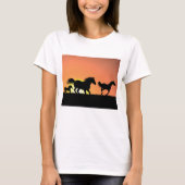 荒馬の夕焼けシルエット Tシャツ (正面)