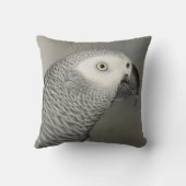 荘厳なアフリカ灰色のオウム クッション (裏面)