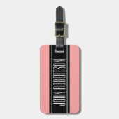 荷パーソナライズされた物タグ |サンゴ色の山形の線 ラゲッジタグ (正面縦)