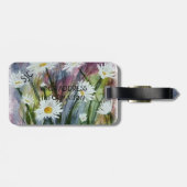 荷札のデイジーパーソナライズされたのフィールド ラゲッジタグ (裏面横)