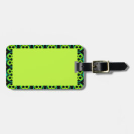 荷札(おもしろいグリーンパターン（の模様が）ある縁ど) ラゲッジタグ