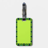 荷札(おもしろいグリーンパターン(の模様が)ある縁ど) ラゲッジタグ (裏面縦)