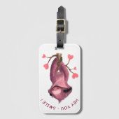 荷物おもしろいタグハッピースロッススマイル-カスタム文字 ラゲッジタグ (正面縦)