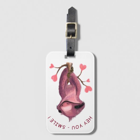 荷物おもしろいタグハッピースロッススマイル-カスタム文字 ラゲッジタグ (正面縦)