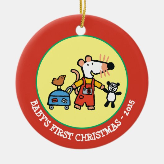 荷物との休暇の間準備ができているMaisy セラミックオーナメント (正面)