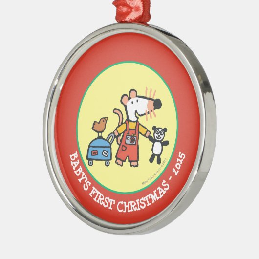 荷物との休暇の間準備ができているMaisy メタルオーナメント (左)