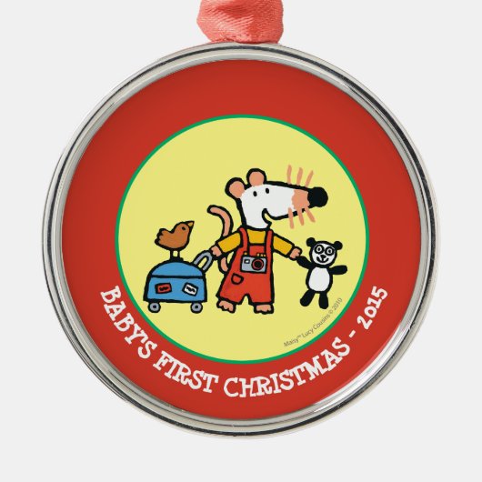 荷物との休暇の間準備ができているMaisy メタルオーナメント (正面)