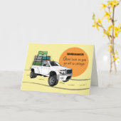 荷物とトラックを持って大学に行く カード (黄色い花)