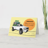 荷物とトラックを持って大学に行く カード (正面)