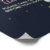 荷物のドロップオフサイン旅行恋しく思シャワーミセスへ。 ポスター (角)