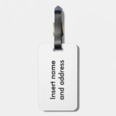 荷物のラベルのよくはしゃぐで黒い実験室の青い縞 ラゲッジタグ (裏面縦)