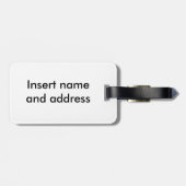 荷物のラベルのよくはしゃぐで黒い実験室の青い縞 ラゲッジタグ (裏面横)