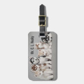 荷物のラベルのシベリアンハスキーの子犬 ラゲッジタグ (正面縦)