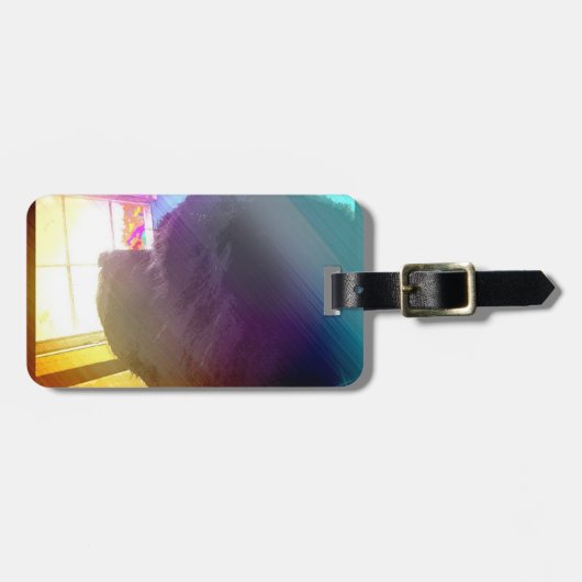 荷物のラベルのニューファウンドランド犬 ラゲッジタグ (正面横)