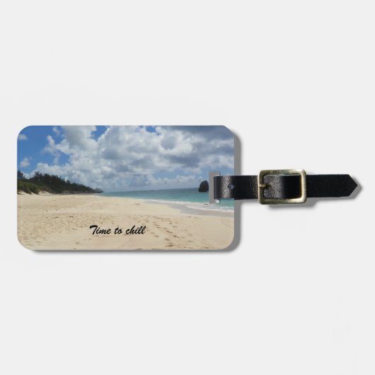 荷物のラベルのビーチ場面 ラゲッジタグ (正面横)
