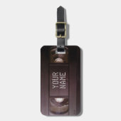 荷物のラベルのレトロの技術vhsのビデオカセット ラゲッジタグ (正面縦)