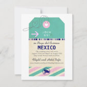 荷物のラベルのヴィンテージの行先の結婚式の保存の日付 セーブザデート (裏面)