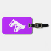 荷物のラベルの紫色はアイススケートします ラゲッジタグ (正面横)