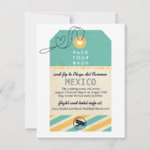 荷物のラベルの航空郵便の行先の結婚式の保存の日付 セーブザデート (裏面)