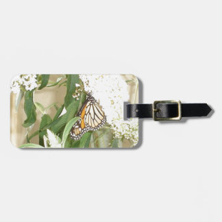 荷物のラベルの蝶白い花 ラゲッジタグ